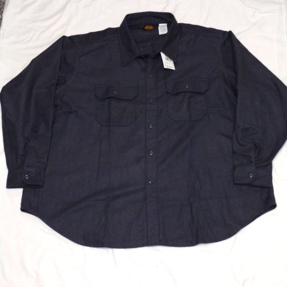 EUC Woolrich Men's Thick Charcoal Gray Button Up Flannel model 1371 size 4XL